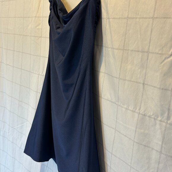 Adorable Navy Satin Strapless A-Line Mini dress -Size M- Brand New! - Picture 3 of 10